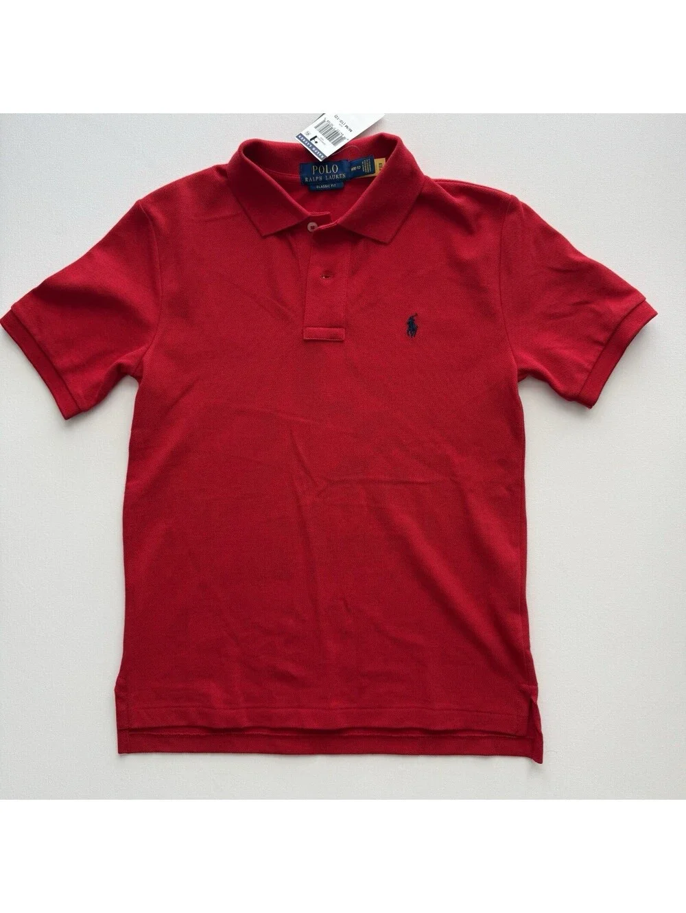 NWT Polo Ralph Lauren Boys Classic Fit Polo Shirt Red Size M 10-12 Cotton